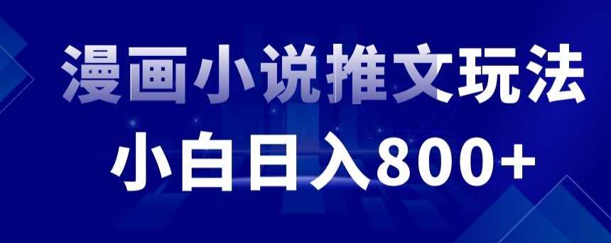 漫画小说项目揭秘 小白日赚800+ 仅需19800-九零创业网