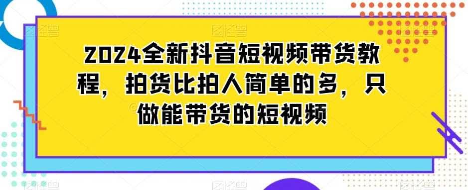 2024抖音带货新攻略 轻松拍货 短视频带货无忧-九零创业网