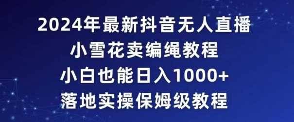 抖音无人直播编绳项目 小白日赚1000+实操攻略揭秘-九零创业网