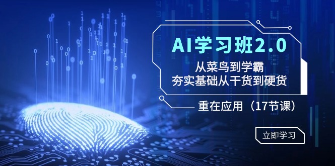AI学习班2.0 从入门到精通 实战提升17课干货集结-九零创业网