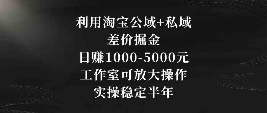 淘宝公域私域差价策略 日赚千至五千 工作室放大掘金术-九零创业网