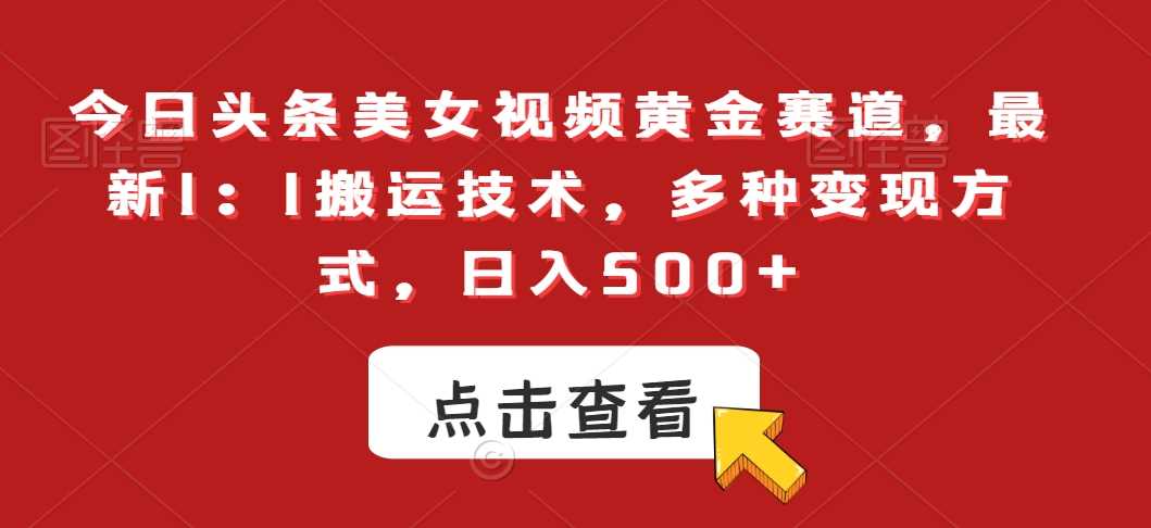 揭秘 美女视频黄金赛道 1:1搬运日赚500+新技巧-九零创业网