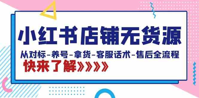 小红书无货源开店全攻略 20节课解锁养号 拿货与客服技巧-九零创业网