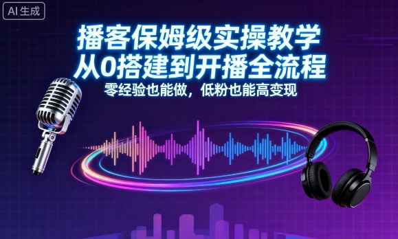 零基础播客达人养成记 从搭建到变现全攻略-九零创业网