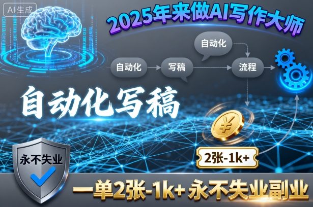 2025AI写作达人 一单千字稿费 稳定副业 告别失业焦虑-九零创业网