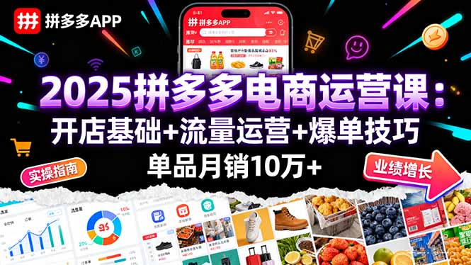 2025拼多多电商速成课 月销10万+ 开店 流量 爆单全攻略-九零创业网