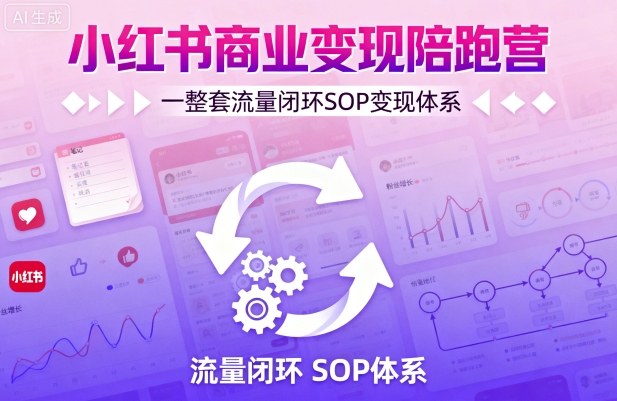 小红书流量闭环SOP 轻IP矩阵私域变现攻略-九零创业网