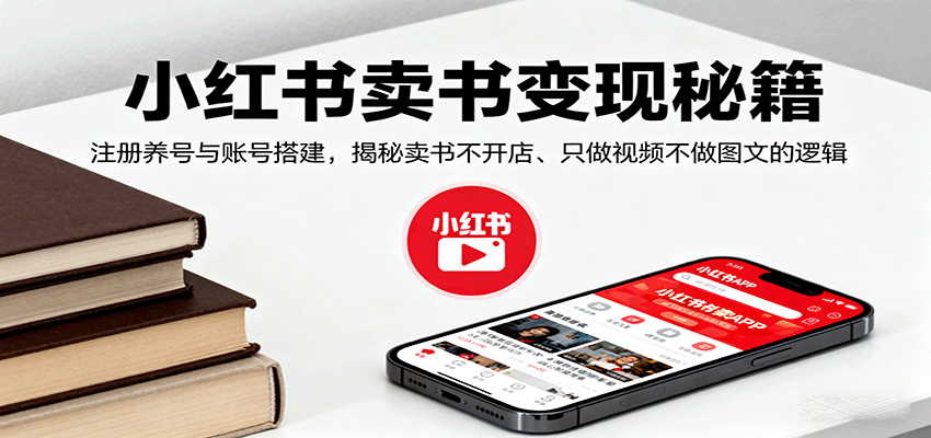小红书卖书无店秘籍 养号视频 轻松变现-九零创业网