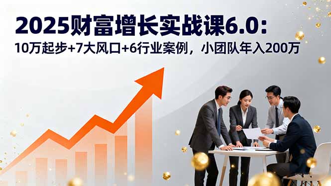 2025财富增长课 10万起 风口掘金 团队年入百万实战攻略-九零创业网