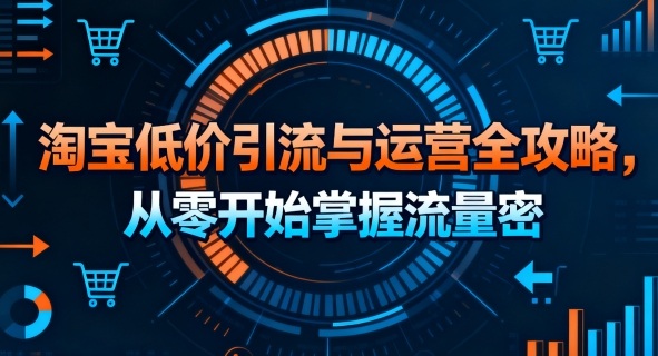 淘宝低价引流秘籍 从零起步 解锁流量密码-九零创业网