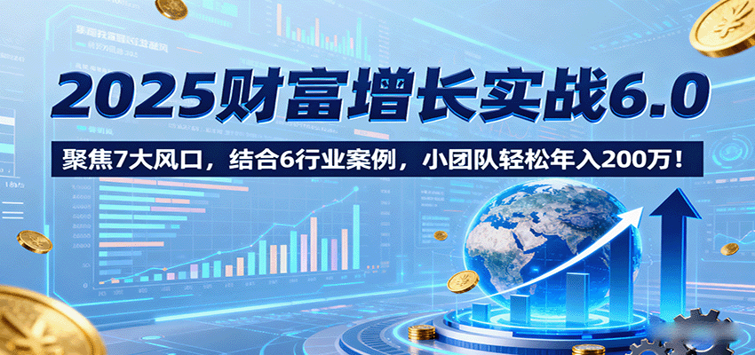 2025财富增长实战6.0 7大风口案例 小团队速达200万