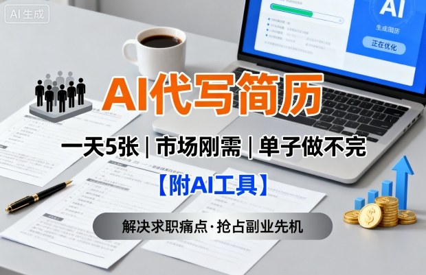 AI代写简历 助你求职无忧 市场热单 日赚五张