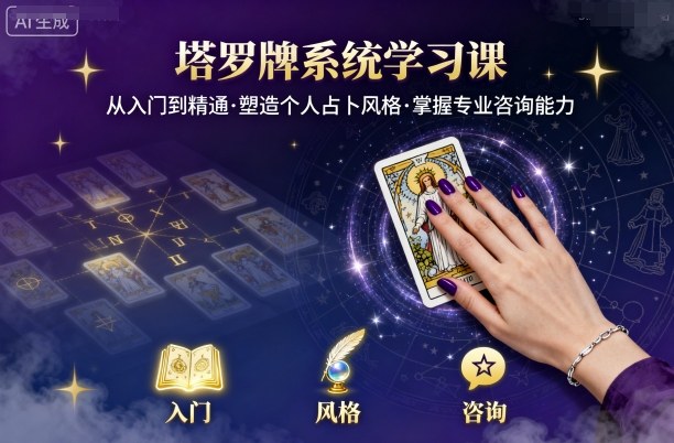 塔罗牌系统精修课 从新手到大师 打造独特色彩占卜人生-九零创业网