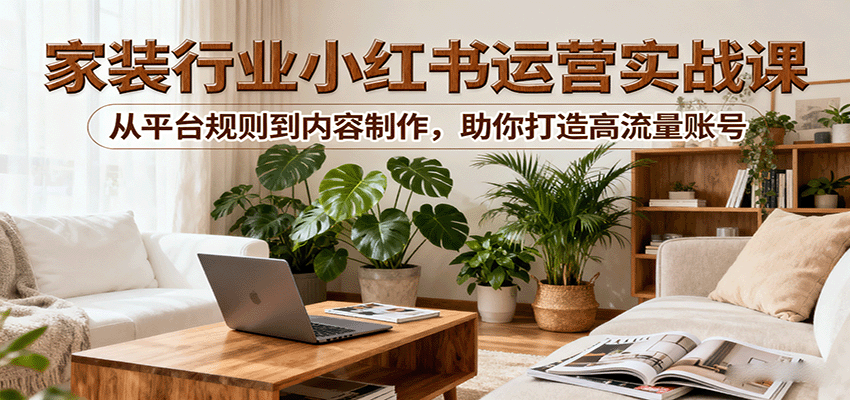 小红书家装运营秘籍 规则解析+内容制胜 流量翻倍-九零创业网