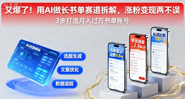 AI赋能长书单 涨粉变现双赢秘籍-九零创业网