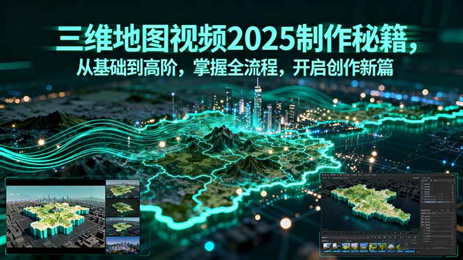 2025三维地图视频制作全攻略 从入门到精通-九零创业网