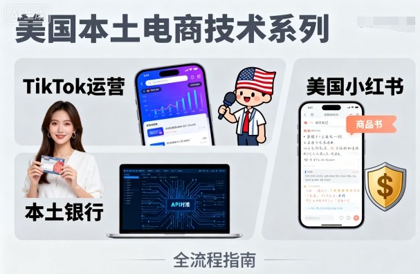 美国电商技术新篇 TikTok运营攻略+小红书本土化+银行融合创新-九零创业网