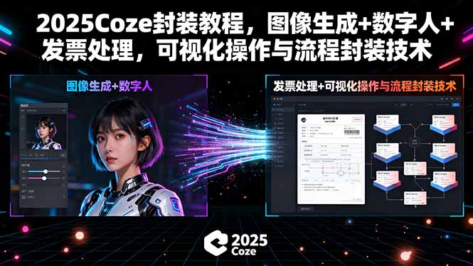 2025Coze封装秘籍 图像+数字人+发票 流程封装一步到位-九零创业网