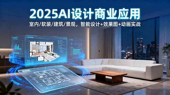 2025AI赋能室内设计 智能软装 建筑 景观 效果图动画实战新篇章-九零创业网
