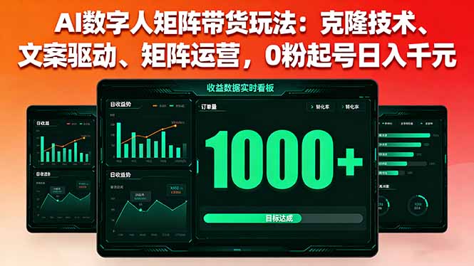 AI克隆带货矩阵 文案驱动 零粉起号日赚千-九零创业网