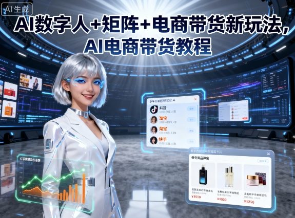AI数字人矩阵赋能 电商带货新攻略速成-九零创业网