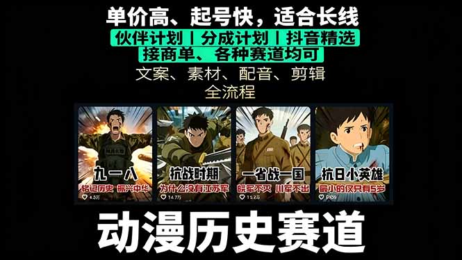 历史动漫爆款秘籍 单视频破万 收益翻倍攻略-九零创业网