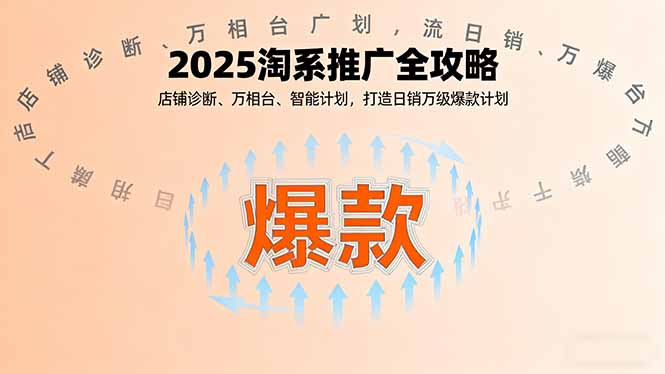 2025淘系全攻略 店铺诊断+万相台+智能计划 日销万级爆款速成秘籍-九零创业网