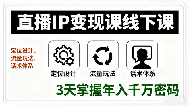 3天解码直播IP变现 年入千万话术流量全攻略-九零创业网