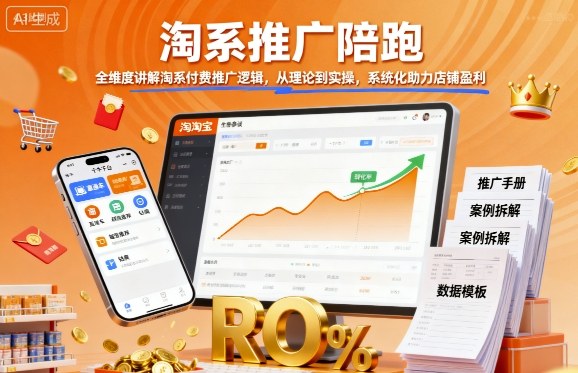 淘系推广陪跑 全解析付费推广策略 盈利新引擎-九零创业网