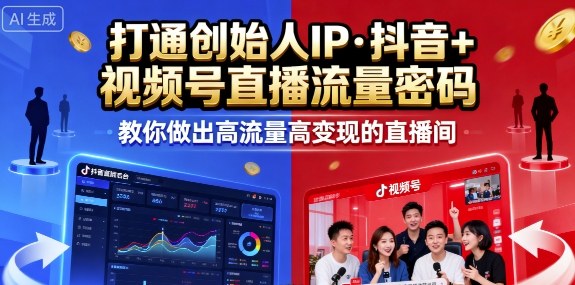 25期线下课揭秘 抖音+视频号直播流量变现秘籍-九零创业网