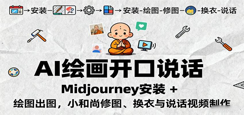AI绘画 Midjourney安装 修图换衣 视频制作全攻略-九零创业网