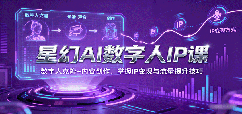 星幻AI数字人课 克隆IP 创作内容 流量变现攻略