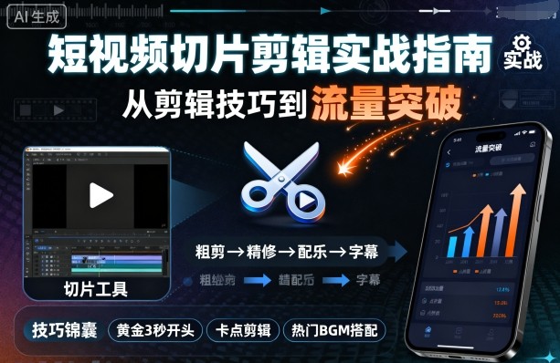 短视频剪辑实战 技巧提升 流量翻倍秘籍