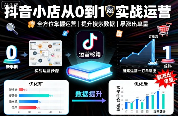 抖音小店运营攻略 从零起步 搜索爆单全攻略