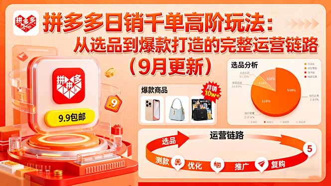 拼多多日销千单爆款打造 选品至运营全链路攻略 9月更新-九零创业网