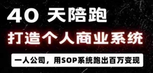 40天陪跑 SOP系统助一人公司月入百万-九零创业网