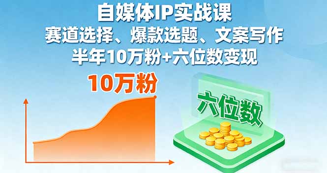 自媒体IP实战课 半年10万粉 爆款选题+文案变现攻略-九零创业网