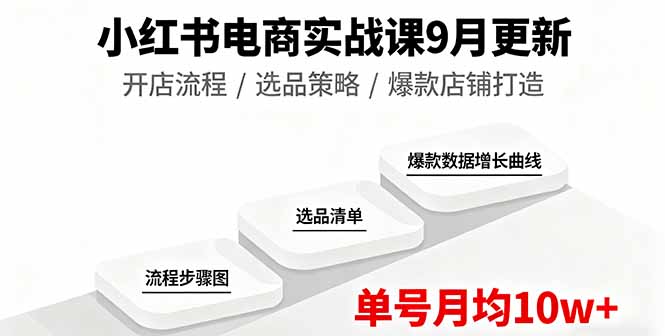 小红书电商课9月新升级 开店选品爆款打造 月入10万+攻略-九零创业网