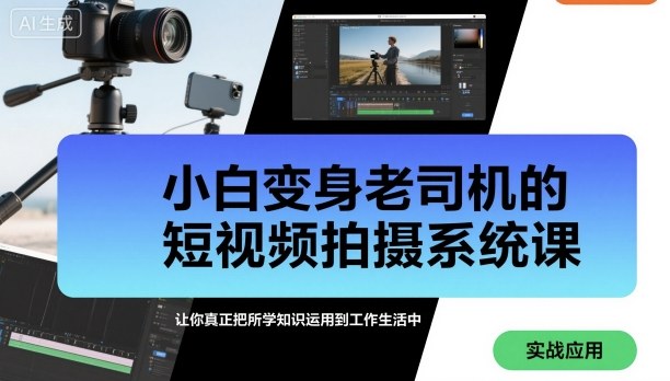 小白变老司机 短视频实战攻略课-九零创业网
