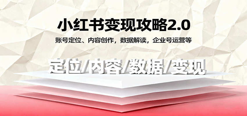 小红书变现攻略2.0 精准定位 创意内容 数据洞察 企业号运营全解析-九零创业网