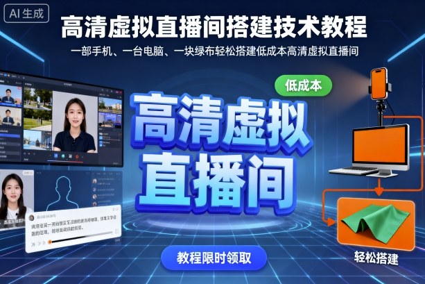 手机+电脑+绿布 轻松打造高清虚拟直播间-九零创业网