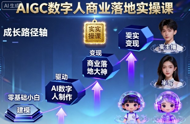 从零到AI大师 AIGC数字人实操课 解锁商业新境界-九零创业网