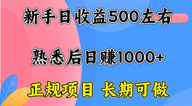 新手日赚500+ 正规长期项目 轻松上手-九零创业网