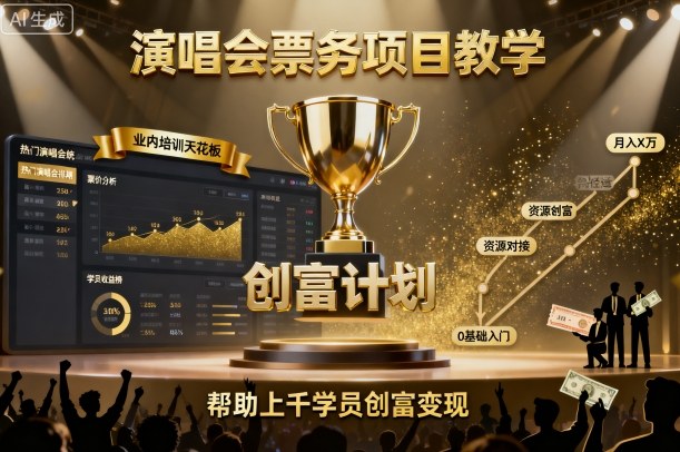 演唱会票务培训 业内顶尖课程 助千名学员财富升级-九零创业网