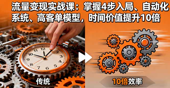 流量变实战课 四步入局 自动化高客单 效率翻10倍-九零创业网