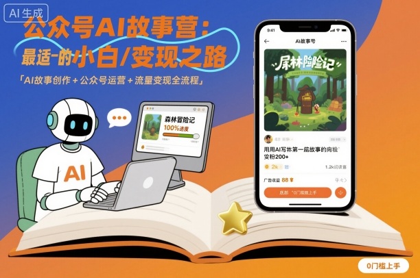 小白速成 AI故事营解锁自媒体变现新路径