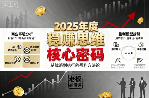 2025新商业盈利密码 解码持续赢利之道-九零创业网