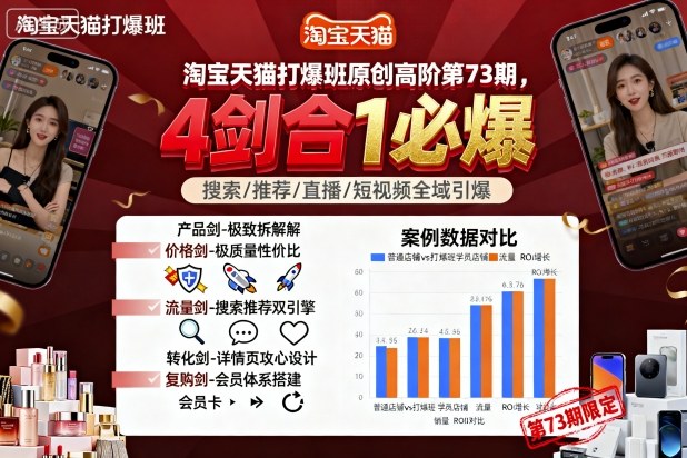 73期淘宝天猫爆款秘籍 四招合一 打造必爆爆款-九零创业网