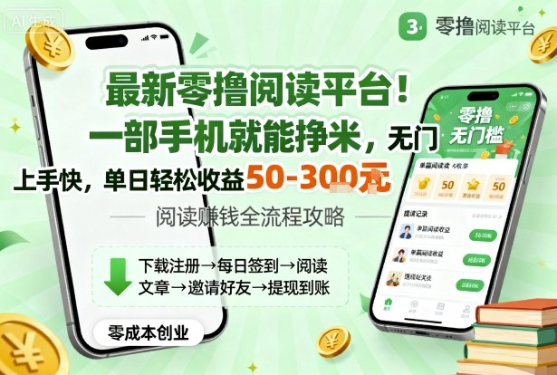 手机阅读新潮流 零门槛日赚50 揭秘轻松赚钱秘籍-九零创业网