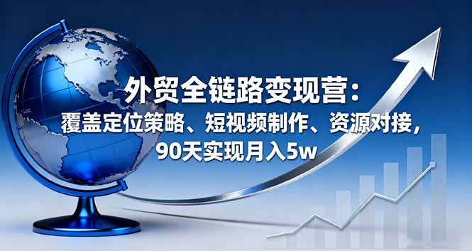 外贸全链路变现营 90天短视频助力月入5万-九零创业网